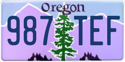 OR license plate 987TEF