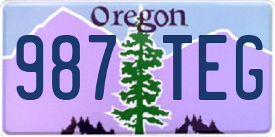 OR license plate 987TEG
