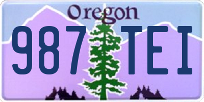 OR license plate 987TEI
