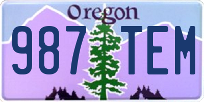 OR license plate 987TEM