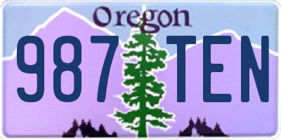 OR license plate 987TEN