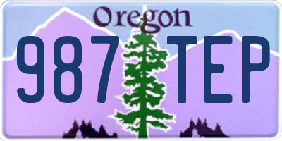 OR license plate 987TEP