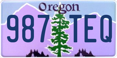 OR license plate 987TEQ