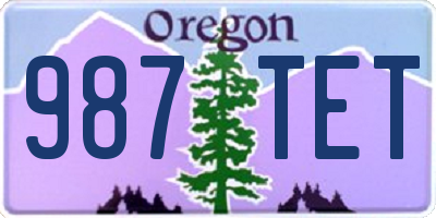 OR license plate 987TET