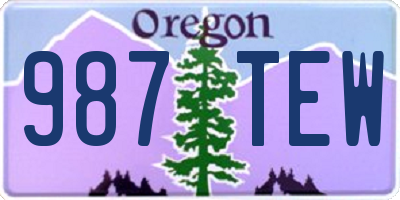 OR license plate 987TEW