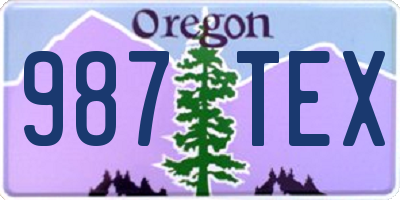 OR license plate 987TEX