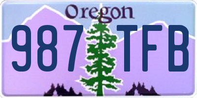 OR license plate 987TFB