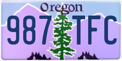 OR license plate 987TFC