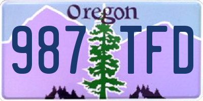 OR license plate 987TFD