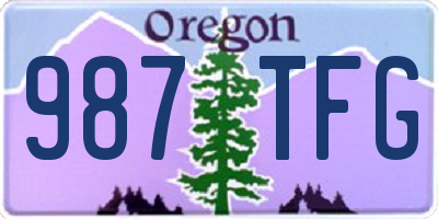 OR license plate 987TFG