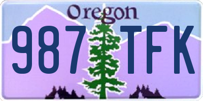 OR license plate 987TFK