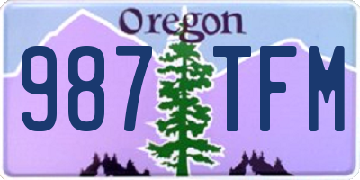 OR license plate 987TFM