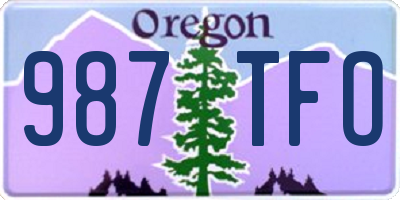 OR license plate 987TFO