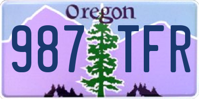 OR license plate 987TFR