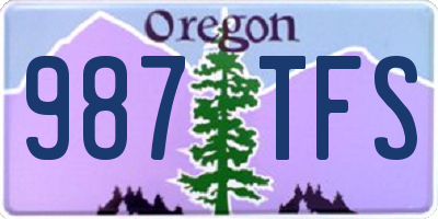 OR license plate 987TFS