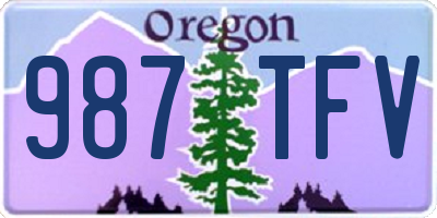 OR license plate 987TFV