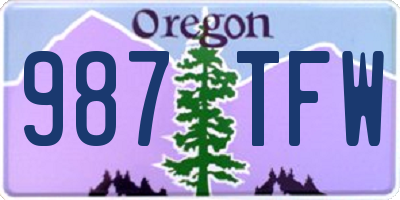 OR license plate 987TFW