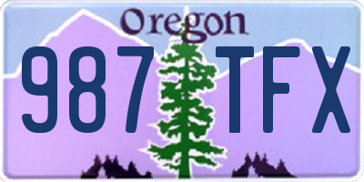 OR license plate 987TFX