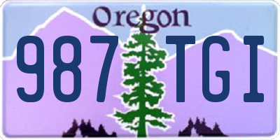 OR license plate 987TGI