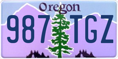 OR license plate 987TGZ
