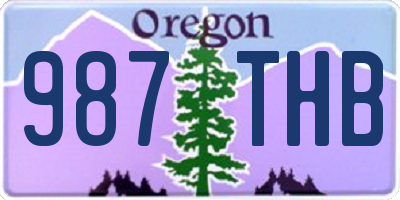 OR license plate 987THB