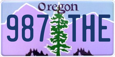 OR license plate 987THE