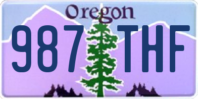 OR license plate 987THF