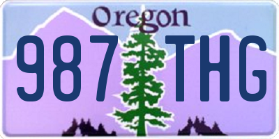OR license plate 987THG