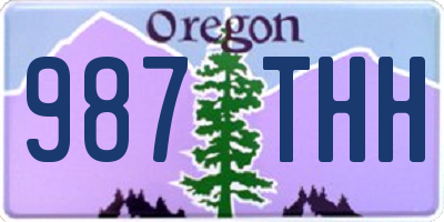 OR license plate 987THH