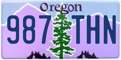 OR license plate 987THN