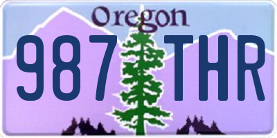 OR license plate 987THR