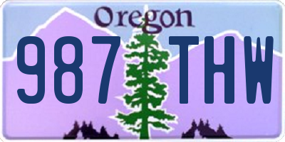 OR license plate 987THW