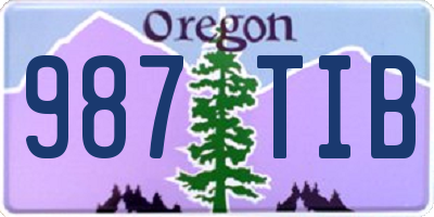 OR license plate 987TIB