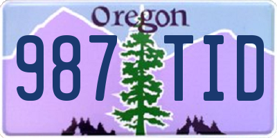 OR license plate 987TID