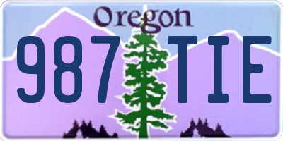 OR license plate 987TIE