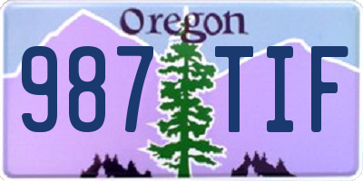 OR license plate 987TIF