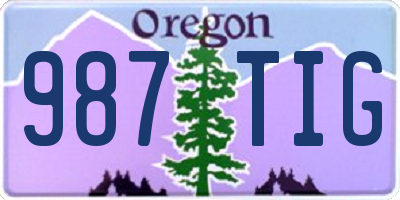 OR license plate 987TIG