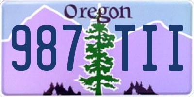 OR license plate 987TII