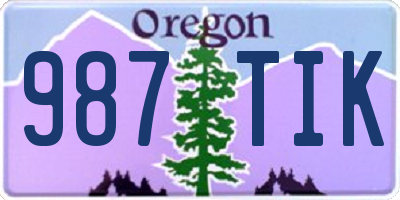 OR license plate 987TIK