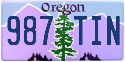 OR license plate 987TIN