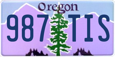 OR license plate 987TIS