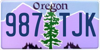 OR license plate 987TJK