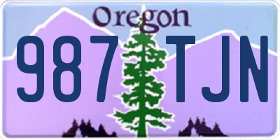 OR license plate 987TJN