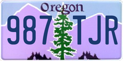 OR license plate 987TJR