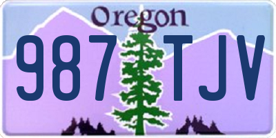 OR license plate 987TJV