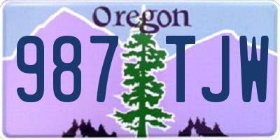 OR license plate 987TJW