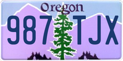 OR license plate 987TJX