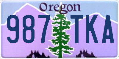 OR license plate 987TKA