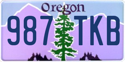 OR license plate 987TKB