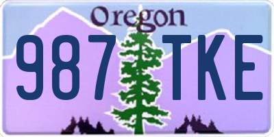 OR license plate 987TKE